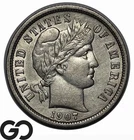 1907 Barber Dime, Choice AU++/Unc