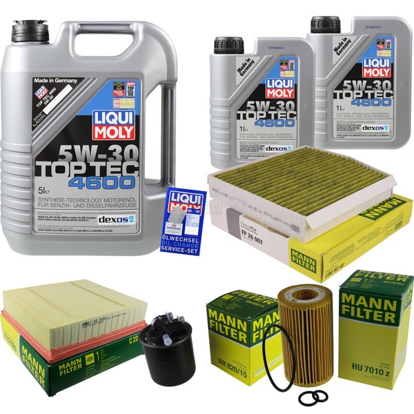 Mann Inspektionspaket 7L Liqui Moly Top Tec 5W-30 FüR Mercedes B-Klasse W246-image