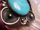 Stunning Mid Century Navajo Sterling Turquoise Shadow Box Pendent - Signed TMC — photo 8