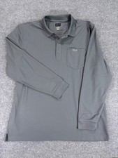 Greg Norman Play Dry Polo Shirt Men Size XL Gray Golf Performance Side Slit