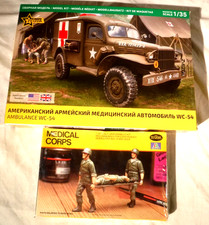 2 Lot 1/35 Zvezda Dodge 3/4 Ton 4X4 WC 54 Amb...