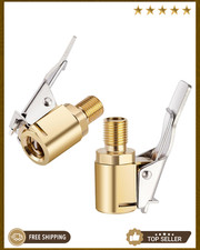 2pcs Brass Tire Air Chuck Clip Adapter Locking Nozzle for Air Compressor Pump