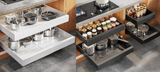 2 Pack 21" Deep Pull Out Cabinet Organizer Expandable Width 15.1"-26.3" White 4
