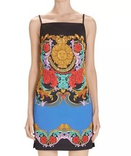 Versace Jeans Couture Sun Garland Mini Slip Dress 40 Small Spaghetti Strap Rare