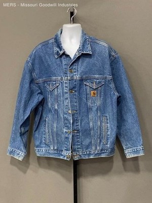 Carhartt Men's Blue Denim Button Front Jacket XL Tall Outerwear | eBay