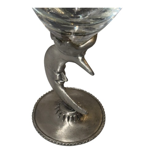 Copa de Vino Fantasía Media Luna Estrellas Estaño Tallo Copa de Agua Rara - Imagen 17 de 20