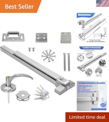 Fast Install Panic Exit Device - 31.5  Stainless Steel with Ambidextrous Handle