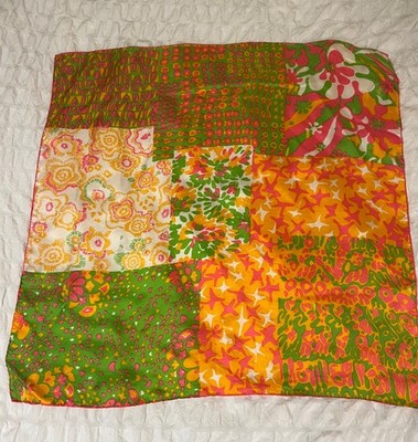 Vintage de mura scarf 100% silk Made in Japan MCM Groovy 70 s Colorful Retro
