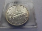 1957   SILVER    Dollar   Canadaian       .800 silver