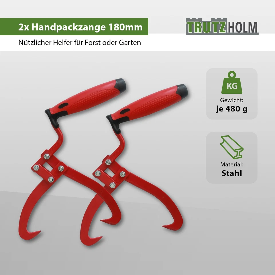 2x Handpackzange Packzange Handhebehaken Sappie Holzgreifer Forstzange Heber - Bild 2 von 4