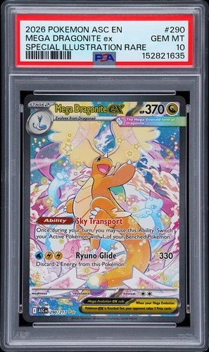 2026 POKEMON ASCENDED HEROES SPECIAL ILLUSTRATION RARE MEGA DRAGONITE EX PSA 10