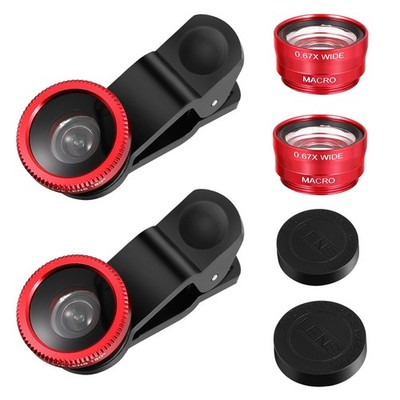 Mobile Phone Camera Lens Kit Cell Attachments Macro Multi-function Clip