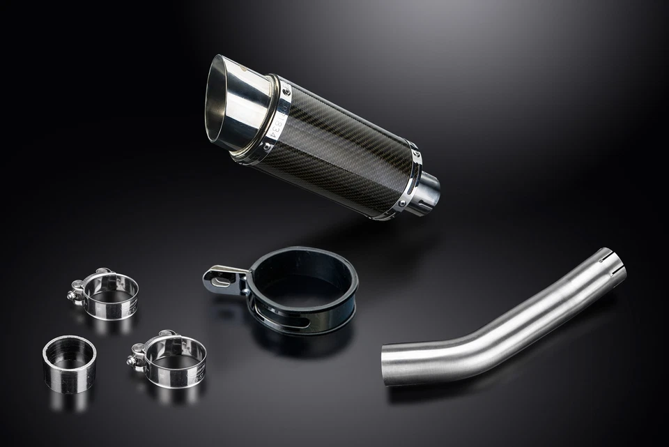 Delkevic Slip On con silenciador redondo de fibra de carbono de 8 pulgadas para Tenere 700 T7 Foto 4 de 4