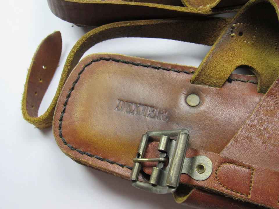 De colección Años 70 Dexter Gladiator Huaraches Hombre’s 10 Cuero Marrón Pesado Grueso Hippie Foto 4 de 4