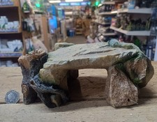 Rustic Rock and Log Effect Aquarium Arch Cave Fish Tank Decoration Hide