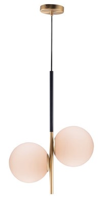 Maxim Vesper 2-Light Pendant Light in Satin Brass and Black
