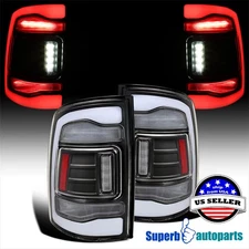 For 2009-2018 Dodge Ram 1500 2010-2018 2500 3500 Black Tail Lights+LED Strip Bar