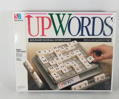 UPWords Board Game 1988 Milton Bradley 3D – New Factory Sealed Vintage