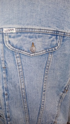 VINTAGE 90s Guess Demin Jean Jacket by Georges Marciano Classic Style Medium - Picture 5 of 9