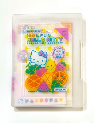 Vintage Sanrio Hello Kitty Letter Set Stationary Case Paper Envelopes 2003
