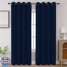 CUCRAF Navy Blue Blackout Curtains 84 inch Length 2 Panels Set, Room Darkenin