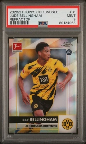 2020 TOPPS CHROME BUNDESLIGA REFRACTOR #31 JUDE BELLINGHAM ROOKIE RC PSA 9