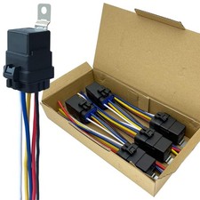 5 Pack 40/30 AMP 12V DC Waterproof Relay Kit with Heavy-Duty Pigtail, 5-PIN SPDT