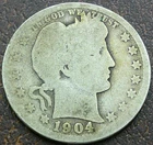 US 1904-O Barber Quarter  **
