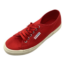 Superga Womens Ladies Red Canvas Flat Lace Up Shoes Trainers Size UK 6.5 Used