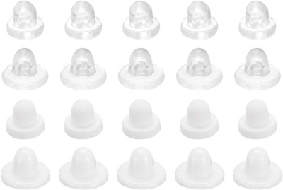uxcell Earring Pads, 40pcs 2 Sizes - Silicone Clip-on Clear, White 