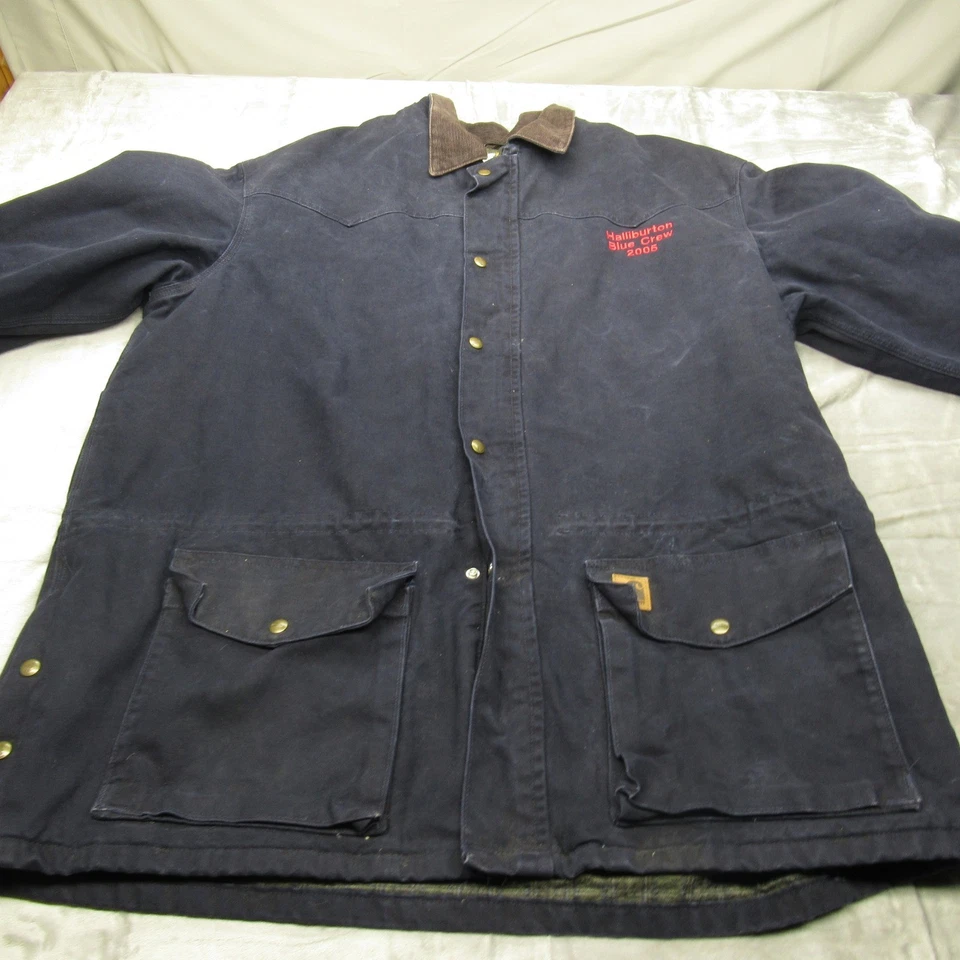 Carhartt C52 Jacket Mens 2XL Tall Blue Blanket Lined Work Barn Chore VTG Canvas - Image 2 of 4