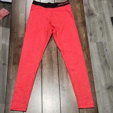 Nike Red Performance Leggings Moisture-Wicking Full-Length