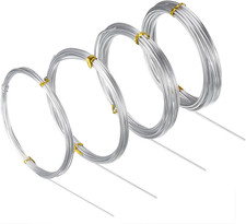 Aluminum Craft Wire 4 Rolls Set 1mm-2.5mm Bendable DIY Sculpture Wire Silver
