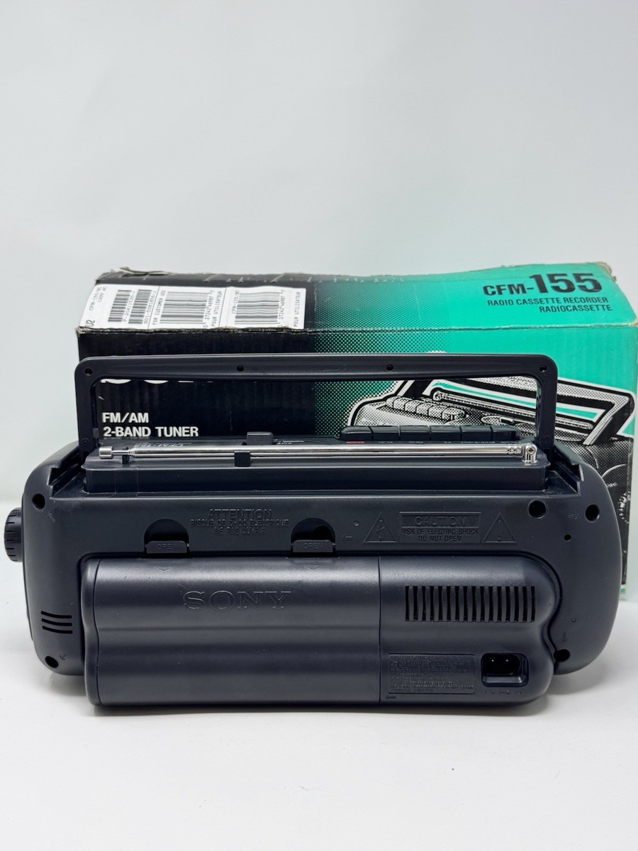 Sony CFM-155 Portable Radio Cassette Recorder w/ Box, AC