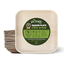 8” Palm Leaf Plates Disposable Eco Friendly Biodegradable Square Party Plates