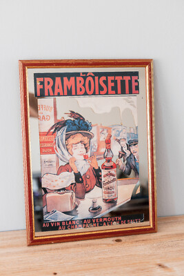 Werbeplakat Die Himbeere im Spiegelrahmen / Gemälde Dekoration