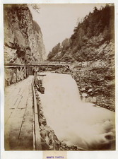 Switzerland, Bad Ragaz, Tamina Falls, General View Vintage Albumen Print Shooting