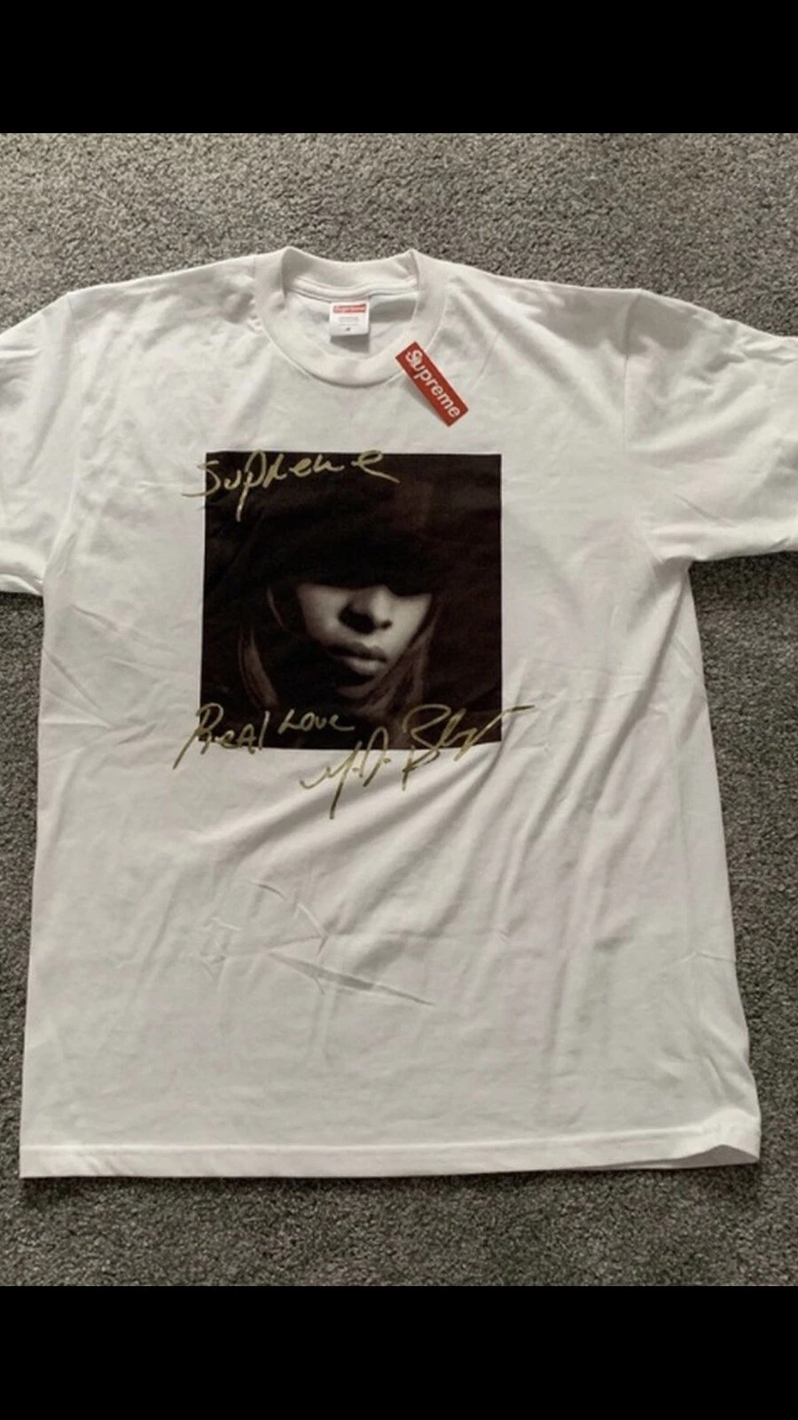 Tee shirt photo Supreme Mary J Blige blanc   moyen