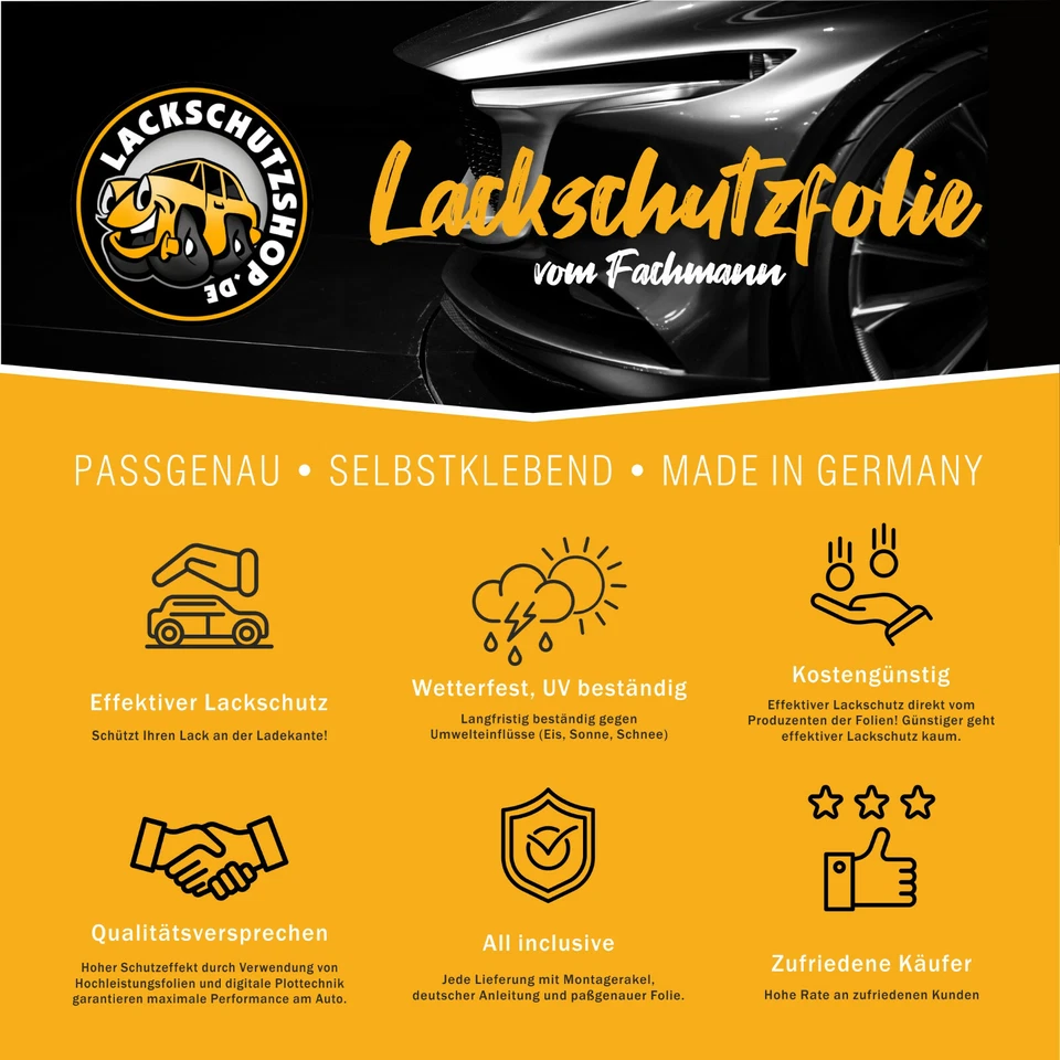 Lackschutzfolie für VW Touareg III 3 CR7 - Ladekantenschutz-Folie SCHWARZ MATT - Bild 2 von 4