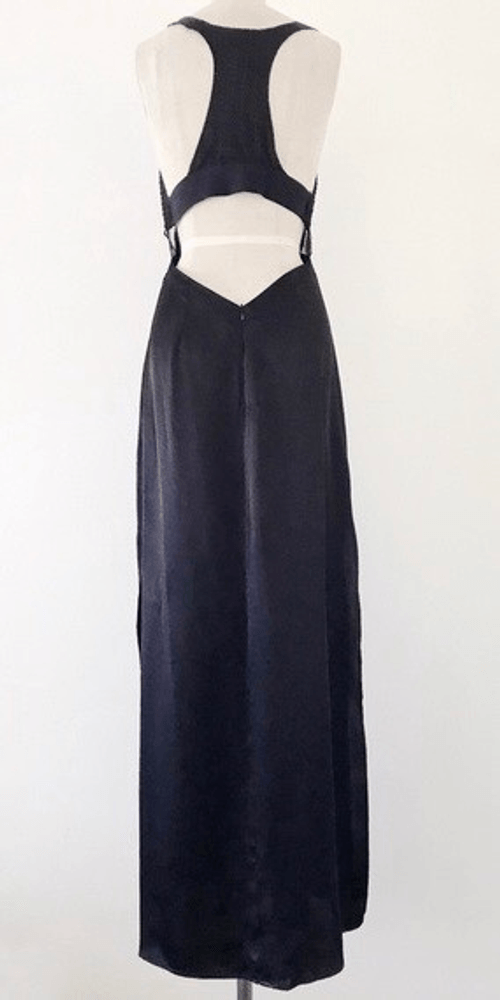 Zara Satin Lace Backless Maxi Dress with slits size Medium | eBay