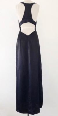 Zara Satin Lace Backless Maxi Dress with slits size Medium | eBay