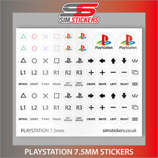 Adesivi PlayStation rotondi bianchi 7,5 mm per simulatore ruota/pulsante scatola/controller