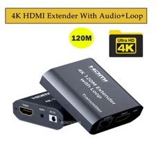 4K HDMI Extender 120M with Loop Audio; 1080P HDMI RJ45 Extender 60M over CAT5e/6