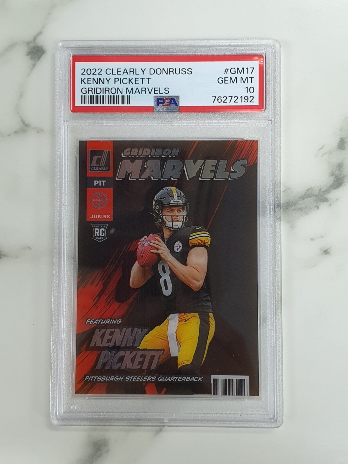 Kenny Pickett Panini Clearly Donruss Gridiron Marvels #GM17 Base
