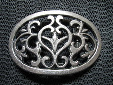 ART NOUVEAU FLORAL CUT OUT HIPPIE BOHO DESIGN BELT BUCKLE VINTAGE RARE 1990s 