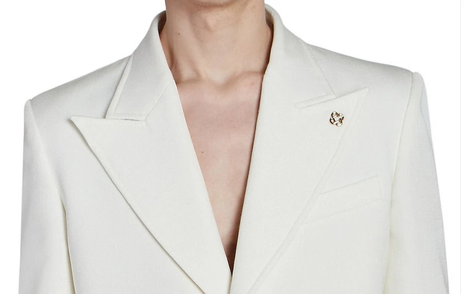 $2,995 Chaqueta Degradada Casablanca Off White The Peace Collection Mezcla Seda Nueva con Etiquetas Foto 2 de 4