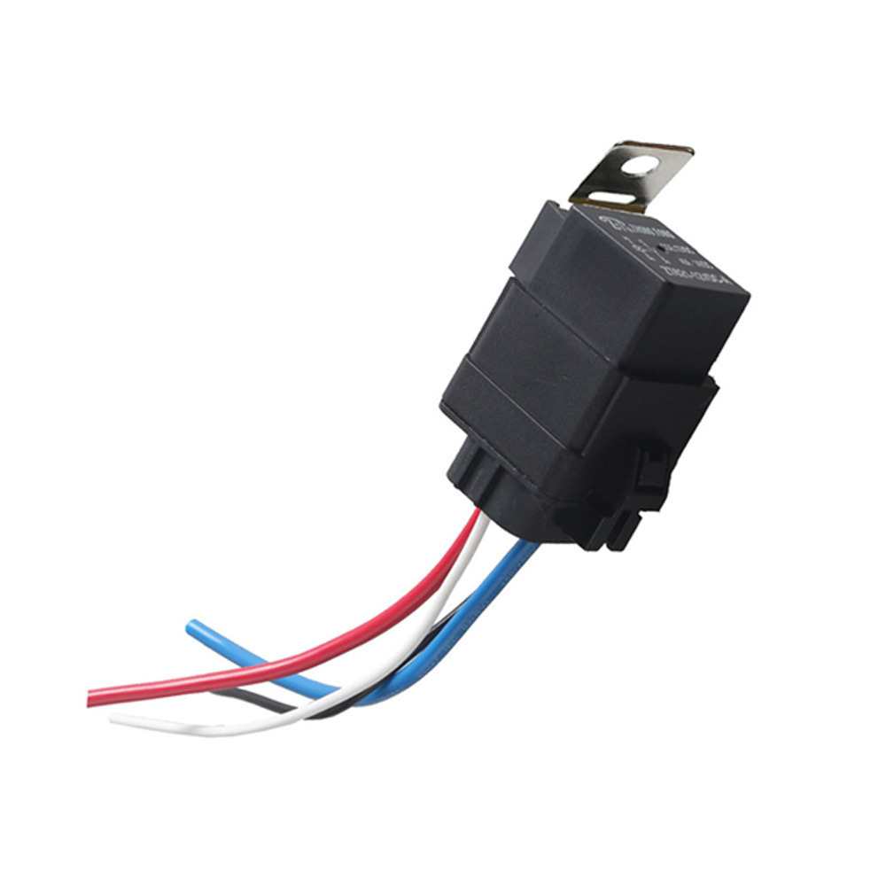 Car Motor 12V 40A SPST Relay Socket Plug 4P 4 Wire Kit Waterproof Iron ...