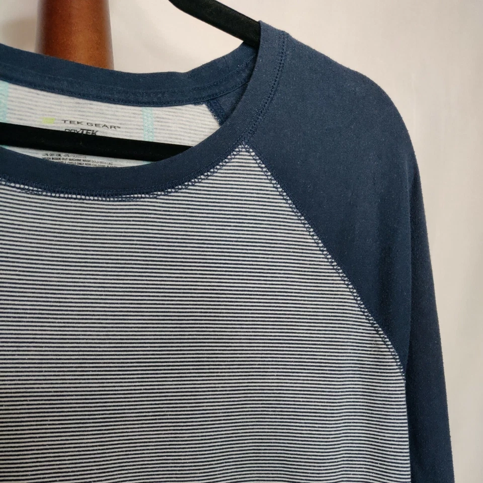 Tek Gear Dry Tek Mujer Talla XL Camiseta Azul y Blanco Rayas Manga Larga Foto 3 de 4