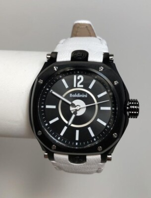 NEW Baldinini BD-48 Women's White Leather Black 3 Hand Analog Classy Watch