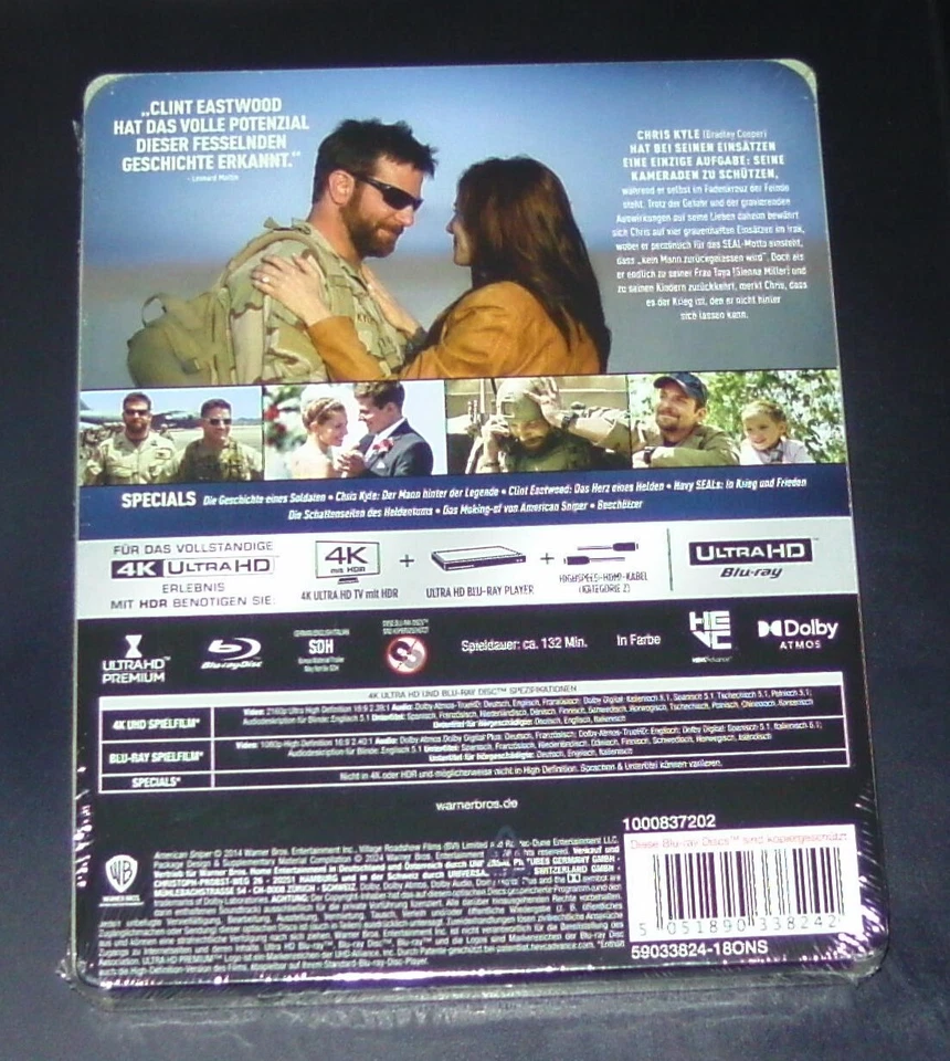 American Sniper Uncut By Clint Eastwood Limited steelbook 4K blu ray New Boxed - Image 2 of 4